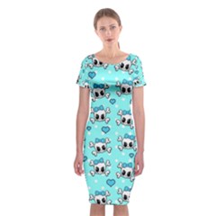 Cute Skull Classic Short Sleeve Midi Dress by Valentinaart