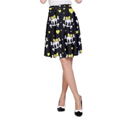 Cute Skull A-line Skirt by Valentinaart