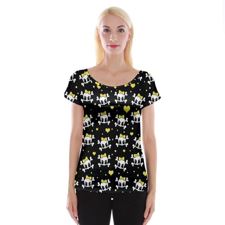 Cute skull Women s Cap Sleeve Top