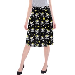 Cute Skull Midi Beach Skirt by Valentinaart