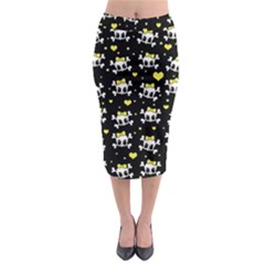 Cute Skull Midi Pencil Skirt by Valentinaart