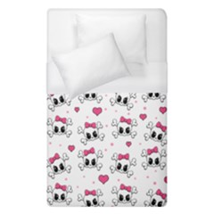 Cute Skull Duvet Cover (single Size) by Valentinaart