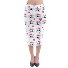 Cute Skull Midi Pencil Skirt by Valentinaart