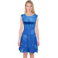 Floating Capsleeve Midi Dress