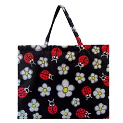 Sixties Flashback Zipper Large Tote Bag by dawnsiegler