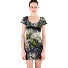 Floral Skies 2 Short Sleeve Bodycon Dress