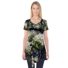 Floral Skies 2 Short Sleeve Tunic  by dawnsiegler