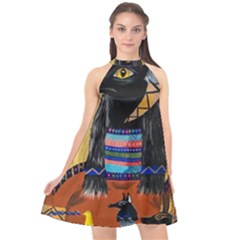 Anubis Halter Neckline Chiffon Dress 