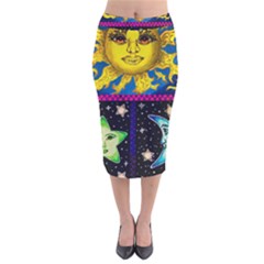 Celestial Skies Velvet Midi Pencil Skirt by dawnsiegler