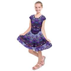 Pearls On Lavender Kids  Short Sleeve Dress by KirstenStar