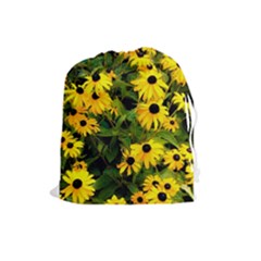 Walking Through Sunshine Drawstring Pouches (large)  by dawnsiegler