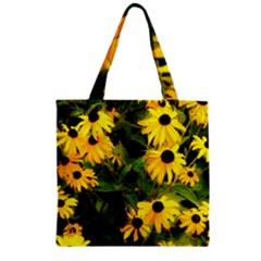 Walking Through Sunshine Zipper Grocery Tote Bag by dawnsiegler