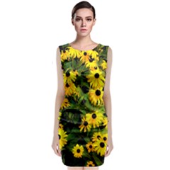 Walking Through Sunshine Sleeveless Velvet Midi Dress by dawnsiegler