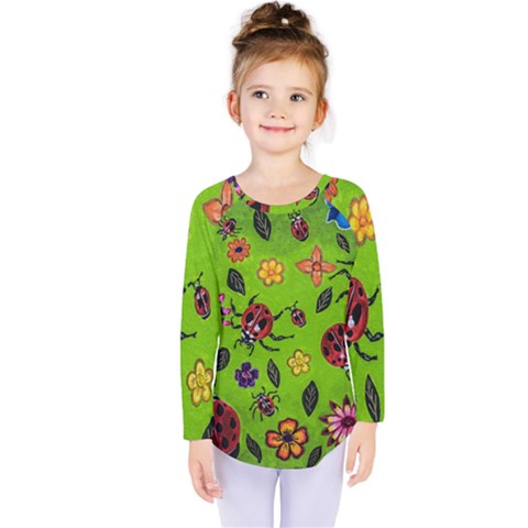 Lucky Ladies Kids  Long Sleeve Tee by dawnsiegler