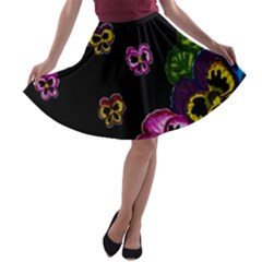 Floral Rhapsody Pt 1 A-line Skater Skirt by dawnsiegler