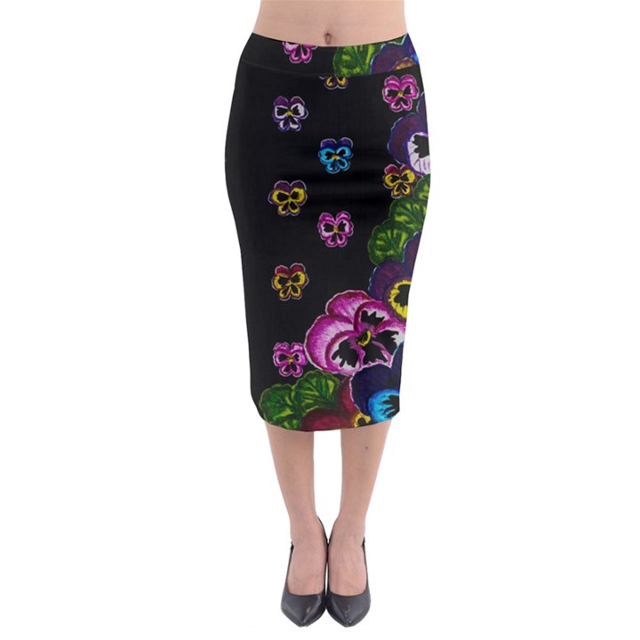 Floral Rhapsody Pt 1 Midi Pencil Skirt