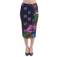 Floral Rhapsody Pt 1 Velvet Midi Pencil Skirt by dawnsiegler