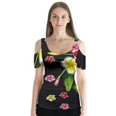 Floral Rhapsody Pt 2 Butterfly Sleeve Cutout Tee 