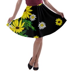 Floral Rhapsody Pt 3 A-line Skater Skirt by dawnsiegler