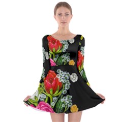 Floral Rhapsody Pt 4 Long Sleeve Skater Dress by dawnsiegler