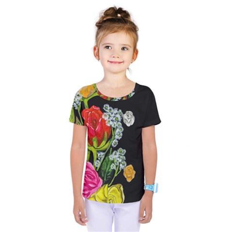 Floral Rhapsody Pt 4 Kids  One Piece Tee by dawnsiegler