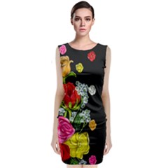 Floral Rhapsody Pt 4 Sleeveless Velvet Midi Dress by dawnsiegler