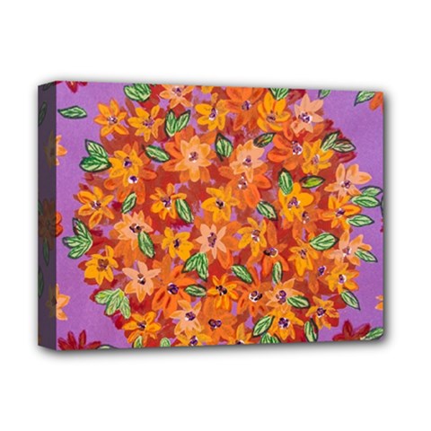 Floral Sphere Deluxe Canvas 16  X 12   by dawnsiegler