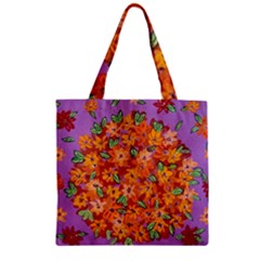 Floral Sphere Zipper Grocery Tote Bag by dawnsiegler