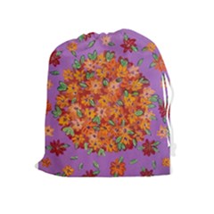 Floral Sphere Drawstring Pouches (extra Large) by dawnsiegler