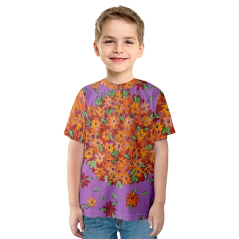 Floral Sphere Kids  Sport Mesh Tee by dawnsiegler