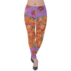 Floral Sphere Velvet Leggings