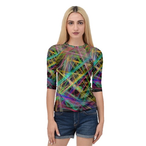 Colorful Laser Lights       Women s Quarter Sleeve Raglan Tee by LalyLauraFLM