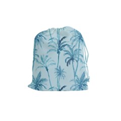 Watercolor Palms Pattern  Drawstring Pouches (medium)  by TastefulDesigns