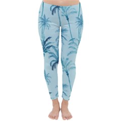 Watercolor Palms Pattern  Classic Winter Leggings by TastefulDesigns