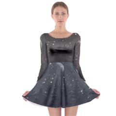 Night Full Star Long Sleeve Skater Dress by berwies