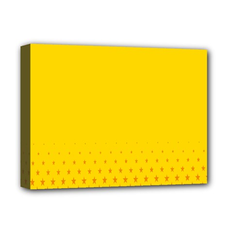 Yellow Star Light Space Deluxe Canvas 16  X 12   by Mariart