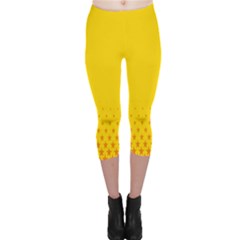 Yellow Star Light Space Capri Leggings  by Mariart