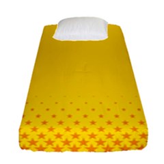 Yellow Star Light Space Fitted Sheet (single Size) by Mariart