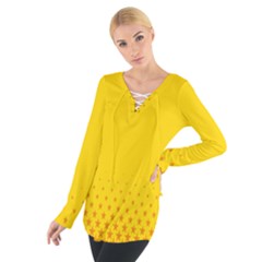 Yellow Star Light Space Women s Tie Up Tee by Mariart