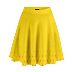 Yellow Star Light Space High Waist Skirt by Mariart