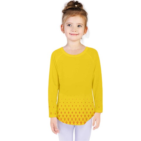 Yellow Star Light Space Kids  Long Sleeve Tee by Mariart