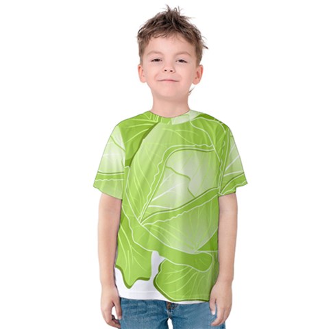 Cabbage Leaf Vegetable Green Kids  Cotton Tee by Mariart