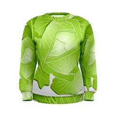 Cabbage Leaf Vegetable Green Women s Sweatshirt by Mariart