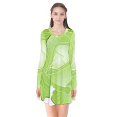 Cabbage Leaf Vegetable Green Flare Dress by Mariart