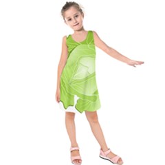 Cabbage Leaf Vegetable Green Kids  Sleeveless Dress by Mariart