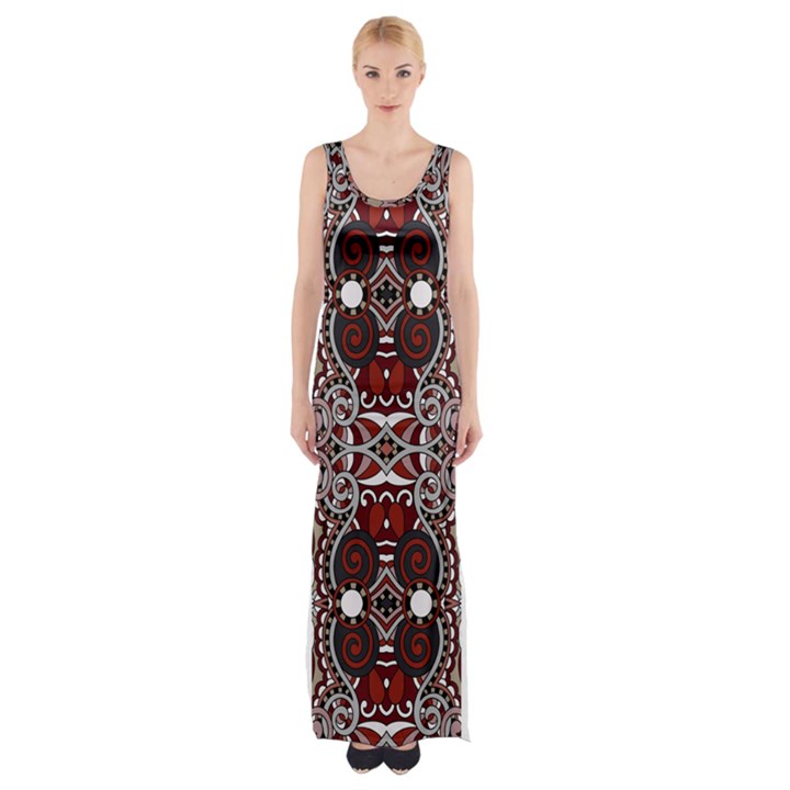 Batik Fabric Maxi Thigh Split Dress