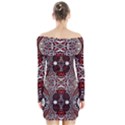 Batik Fabric Long Sleeve Off Shoulder Dress View2