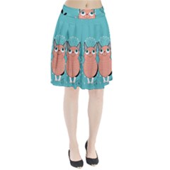 Cat Face Mask Smile Cute Leaf Flower Floral Pleated Skirt by Mariart