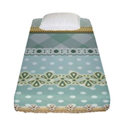 Circle Polka Plaid Triangle Gold Blue Flower Floral Star Fitted Sheet (single Size) by Mariart