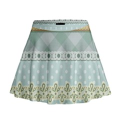 Circle Polka Plaid Triangle Gold Blue Flower Floral Star Mini Flare Skirt